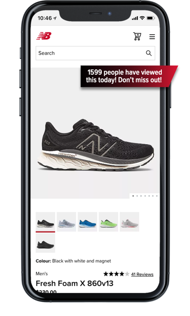 Social proof campaign from New Balance